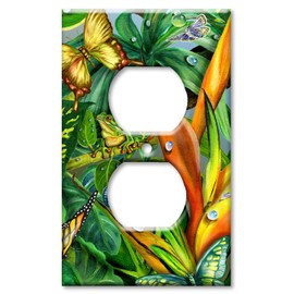 Outlet Cover Wall Plate - Frog & Butterflies