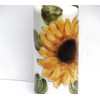 Single Large Decorative Painted Yellow Sunflower White Pillar Candle Autumn