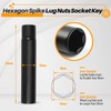 MIKKUPPA Spiked Lug Nuts Socket Key, 19mm Hex, Black Universal