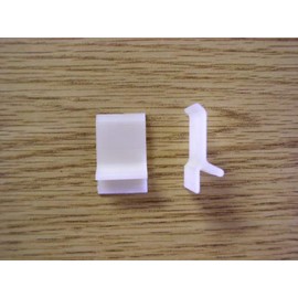 KOMORAX (12) Table Rim Clip - 1.230" X .765" - 1 1/4" x 3/4" - Natural Nylon Supports Glass and Acrylic Table Tops White Patio Furniture Clips