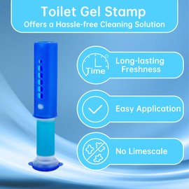 6 Packs Toilet Bowl Gel Stamp - Replacement Gel Toilet Bowl Cleaning Stamps Compatible with Scrubbing Bubbles, Stop Limescale and Rings, for Cleaning and Refreshing, 6 Pack with Dispenser