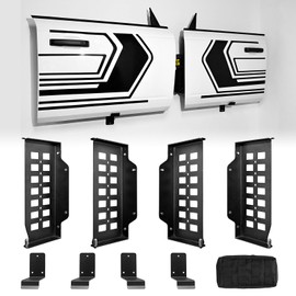 AMWMORV Wall Mount Door Storage Hangers Bracket for Ford Bronco 2021-2024 4 Door,4PCS Front and Rear Black Storage Hangers Bracket,Rack Kit with Molle Panel Bronco accessories