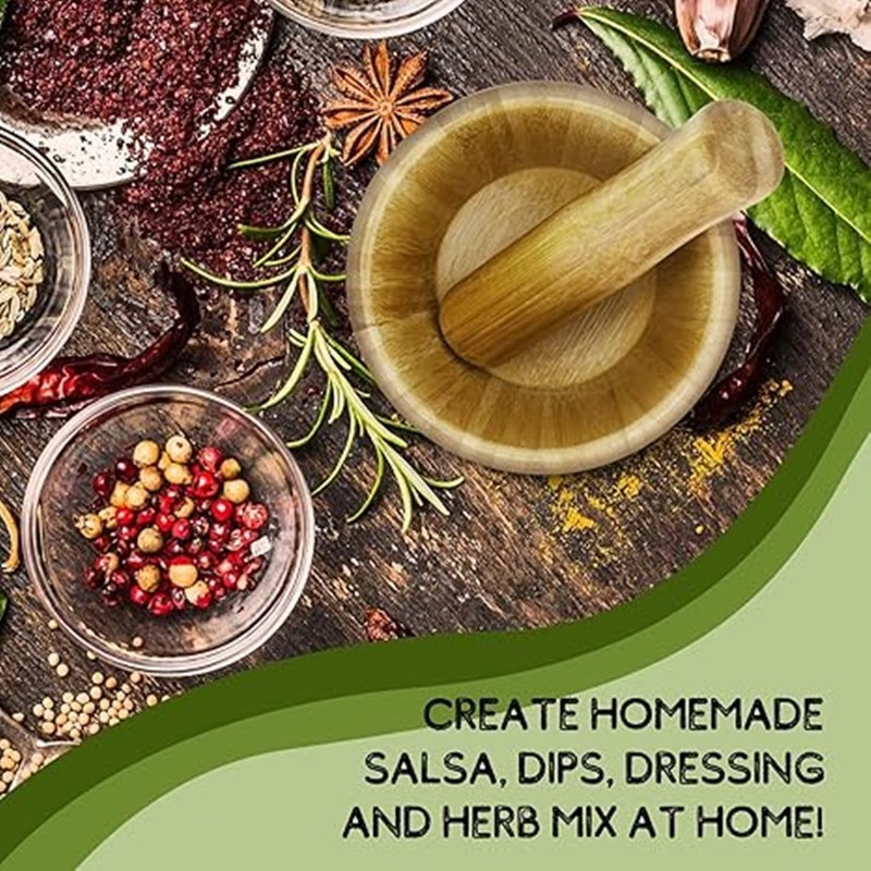 CTTPEG Mortar and Pestle,Wooden Pestle and Mortar Set 100% Natural