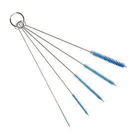 8 Inch Nylon Tube Cleaner Brush Set, (Small 5 Pack) Flexible Bottle Brushes for Cleaning Pipes, Keyboards, Straws and Hard to Reach Areas, Set of 5 Different Sizes (2mm 3mm 4mm 5mm 6mm, Blue)