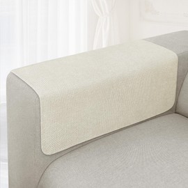 Madelegano Couch Arm Covers, Waterproof Armrest Cover for Sofa, Loveseat, Armchair, Non-Slip Recliner Arm Cover, Sofa Arm Covers, Headrest Cover, Arm Chair Covers Set of 2 (Beige, 24"×20")