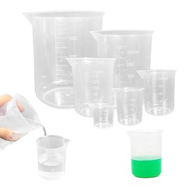 Measuring Cup Set, Plastic Measuring Cups 25 ml, 50 ml, 100 ml, 150 ml, 250 ml, 500 ml, Precision Measuring Cup with Scale Mark for Crafts, Casting Moulds, Jewellery Making, Laboratory, Kitchen