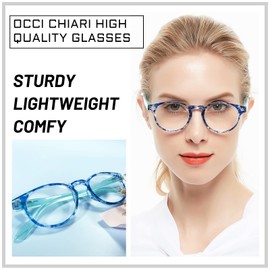 OCCI CHIARI Blue Blocking Reading Glasses Women Computer Readers 0 1.0 1.25 1.5 1.75 2.0 2.25 2.5 2.75 3.0 3.5 4.0 5.0 6.0 (Navy Blue, 2.75)