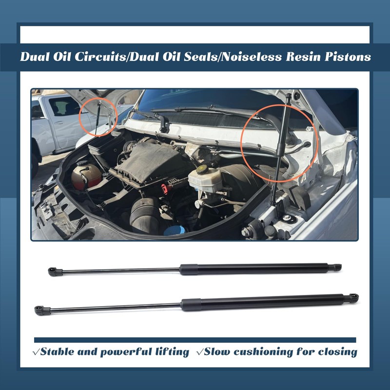 Esttlamer 2 Pcs 21-27015-02 Front Hood Lift Supports Shock Gas