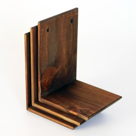 Daniel's Plants Indoor Plant Wall Gallery Shelf Kit | Midcentury Modern Wooden Shelves | Wall Mounted L Shaped Floating Plant Shelves | Solid Wood | 3 Pack (Bevelled Edge - Brown