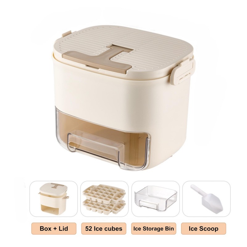 Ice Cube Tray with Lid and Ice Storage Bin, 52