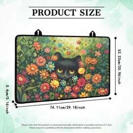 Hwzdsyxl Black Cat Daisy Sunflower Plant Print Electric Stove Top Cover Dust Protection Glass Cooktop Protector Anti-Slip Range Covers with Lanyards Dish Drying Mat, 29.18 x 20.96 inch