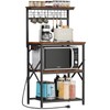 Furologee Kitchen Bakers Rack with Power Outlet, Microwave Oven Stand