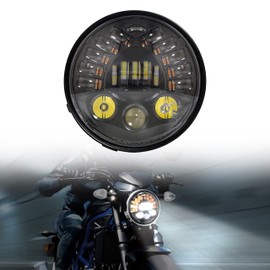 VEISUTOR Motorcycle 7 Inch Round LED Headlight, Projector LED Headlamp Front Lights with High Low Beam DRL Turn Signal for Suzuki SV650, Plug and Play