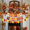 GIVE THANKS Paper Banner Triangular Bunting Maple leaf Garland Plastic