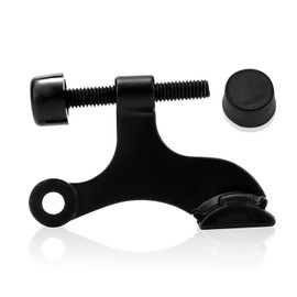 DCC Home Decor 12 Pack Hinge Pin Door Stopper Adjustable Heavy Duty Door Stopper 2.5 Inch Wide Wall Protector with Rubber Bumper (Matte Black)