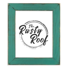 The Rusty Roof-Weathered Everly Teal-Solid Wood Picture Frame-8x8
