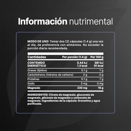 B Life Fórmula Pura de 4 Magnesios con 70 Cápsulas | Citrato, Glicinato, Gluconato y Carbonato | 1400mg por Porción | 4 Mag Element.