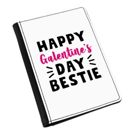 Happy Galentine's Day Bestie Valentine's Gals Reisepasshülle, Schwarz , Einheitsgröße