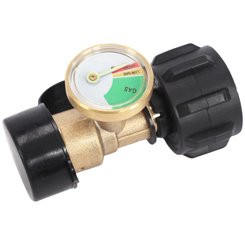 motor_glide2024 Propane Tank Gauge Brass Adapter w/Gas Pressure Level Meter