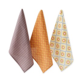 DII Bungalow Collection Absorbent Cotton Kitchen, Kitchen Towel Set, 18x28, Assorted Bungalow Print, 3 Count