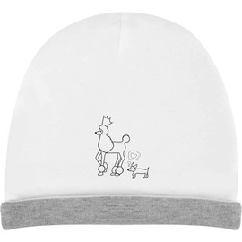 'Princess Poodle and her Admirer ' Kids Slouch Hat (KH00026612) White