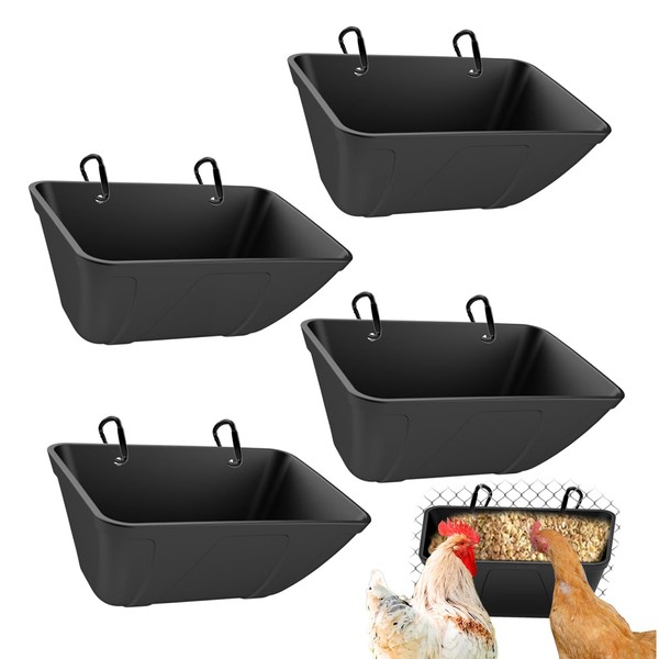 Chicken Feeder Hanging Feed Trough Waterer Bucket for Duck Goose