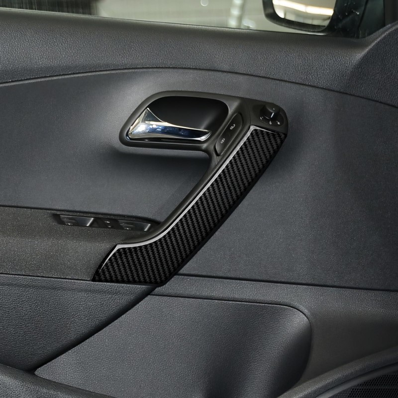 2 pezzi auto braccioli porta adesivi cover in fibra di