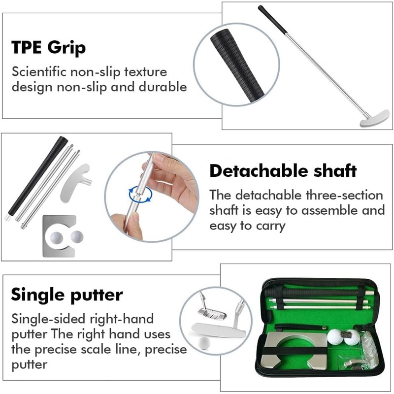 Golf Putter Set, Indoor Golf Putting Practice Cup Training Clubs