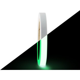 T.R.U. PGD-6 Glow In The Dark Tape: 1/2 in. wide x 30 ft. length (Luminescent Lime Green). Photoluminescent Neon Green Tape.