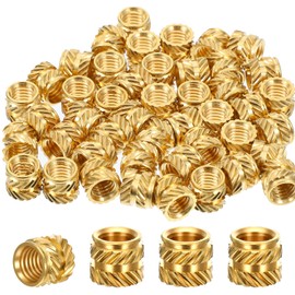 50 Pcs M5 Threaded Insert, Threaded Inserts Brass Nuts,Heat Set Insert for 3D Printing Components and Plastic Parts(M5x6 mm L x7 mmOD)
