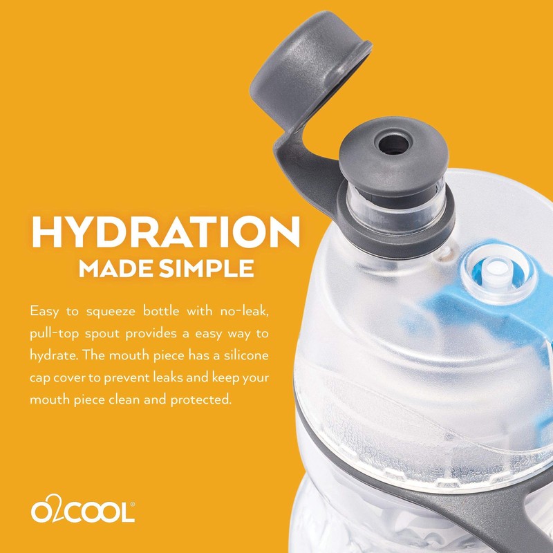 O2COOL Mist 'N Sip Misting Water Bottle 2-in-1 Mist And