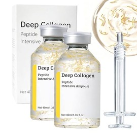 2Pcs Sérum Facial Antiedad con Colágeno Profundo y Péptidos 40ML | Deep Collagen Silk Peptide Ampoule, Hidratante y Reafirmante, Mejorar las Arrugas, Apto para Todo Tipo de Piel