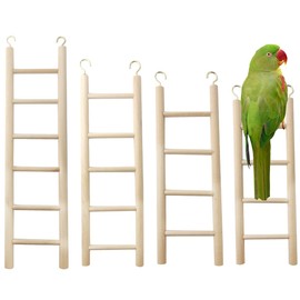 GXXMEI 4PCS Bird Toys - Wooden Ladder Climbing Toys for Parakeets, Parrots, Cockatoo & Lovebirds