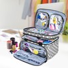 BAFASO Double Layer Sewing Accessories Organizer with 2 Detachable Pouches,