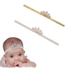 NUOSYI 2PCS Baby Girls Crown Headbands Rhinestone Tiara Elastic Hair