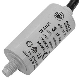 Lumonic Start-up capacitor 416.10.33 A [incl. cable 35cm] | motor capacitor 3µF 400V 25 x 49 mm I capacitor in insulated plastic housing