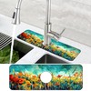 Sink Faucet Absorbing Mat Floral Abstract Oil Painting Sink Splash
