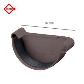 Inefa Gutter End NW 100 Black Half Round Gutter – Gutter Dark Brown Plastic Right Dark Brown