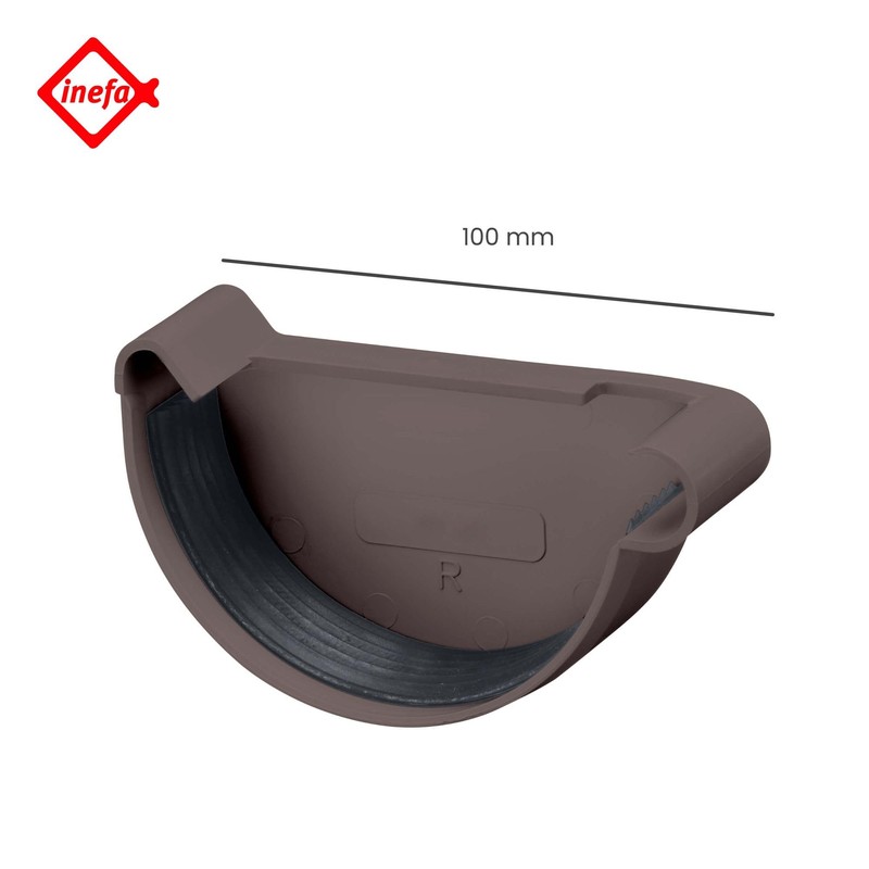 Inefa Gutter End NW 100 Black Half Round Gutter –