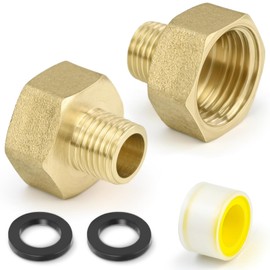 CONJURAIDE 2 Stück Gasflaschen Adapter, Lpg Gas Adapter 1/2" R x 1/4" Lks Gasflasche Reduzierung 1/2 auf 1/4 Zoll mit Dichtungen Gasschlauch Verbinder Adapter für Gasflaschen Campingkocher Gaskocher