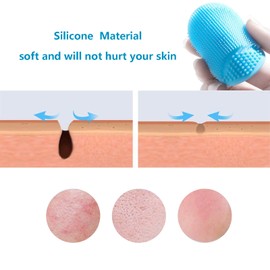 OBSCYON 2 Pcs Manual Silicones Scrubber Facial Cleansing Brush,1 Pcs Face Mask Brush for Skin Smoothing Cleaning