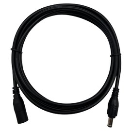 DC Power Extension Cable, 5.5mm x 2.1mm, Security Camera Power Cord, Black (1, 6M/20ft)