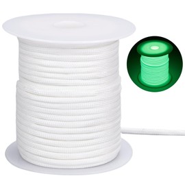 SOFPLATE 34 Yards/31m 4mm Paracord Glow in The Dark Para Cord 550 Parachute Spool Cords White Luminous Survival Climbing Paracords Lanyard Rope for Outdoor Hiking Beading Bracelets DIY Crafts Project
