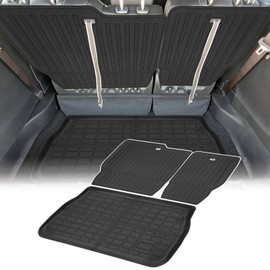 YEBOOCA Cargo Liner Compatible with 2017-2025 Chrysler Pacifica Trunk Mat Cargo Mat Back Seat Cover Protector(Backrest Mats+Trunk Mat)