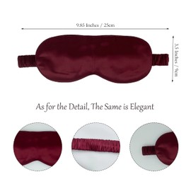 KANPRINCESS 100% Pure Mulberry 22 Momme Silk Sleep Mask- Comfortable Silk Eye Sleeping Mask with Silk Wrapping Strap - Pure Silk Filler and Internal Liner (Red)