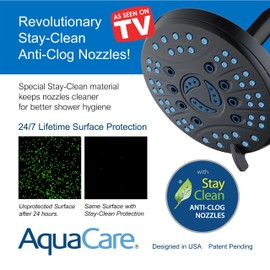 AquaCare AS-SEEN-ON-TV High Pressure 6-setting 6 inch Rainfall Shower Head with Special Hygienic Anti-clog Nozzles for Cleaner, More Powerful Shower! Top American Brand/Oil-Rubbed Bronze – 1.8 GPM