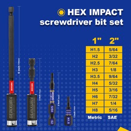 GEINXURN 22 Pieces Multi Hex Head Impact Tough Magnetic Allen Wrench Drill Bits Set, 1 In./2 In. Mixed Hex Head (Metric&SAE) S2 Steel Power Bits Set with Bit Extension Holder