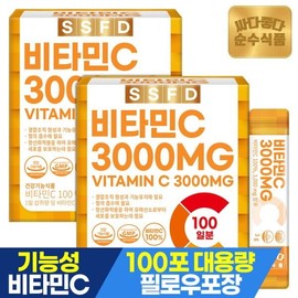 pure food [순수식품] [200포]비타민C 100% 3000mg 실속형 100포 x 2박스 / 건강기능식품 비타민씨 가루 분말