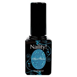 Narity! Gel Nail Stepless Gel 128 Blue Flake, 0.2 oz (7 g)