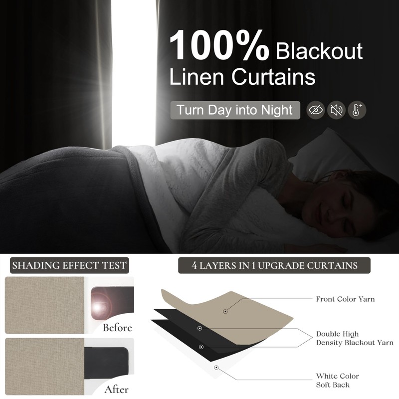 Black Out 96 Inch Long Boho Curtains 2 Panel Set,